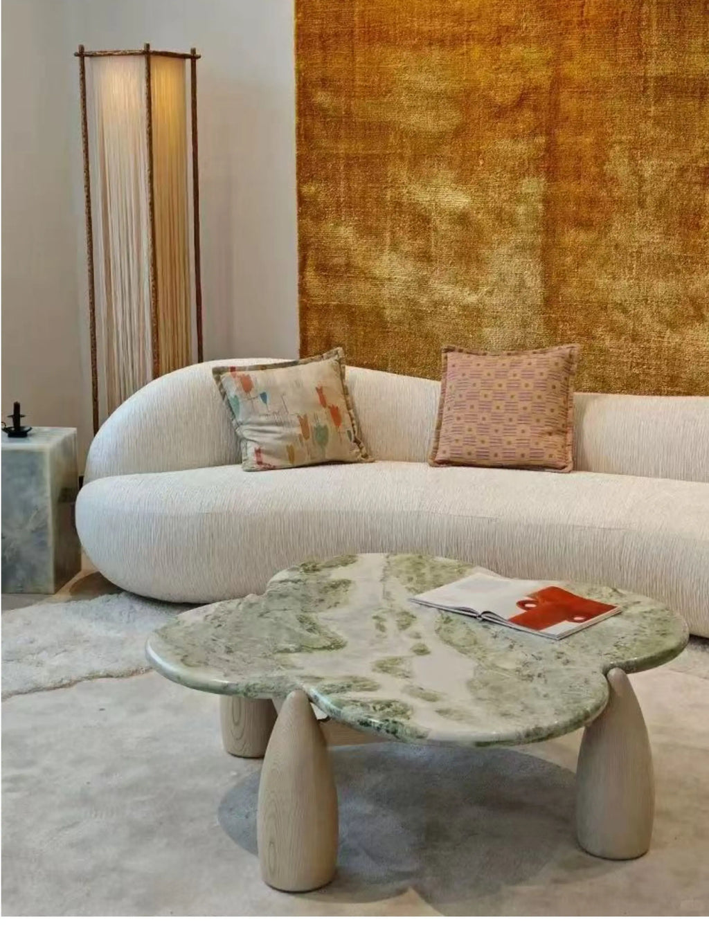 Mountain Stream Coffee Table, Vintage Marble Design for Small Space, Modern Luxury, Heat & Scratch Resistant, Customizable