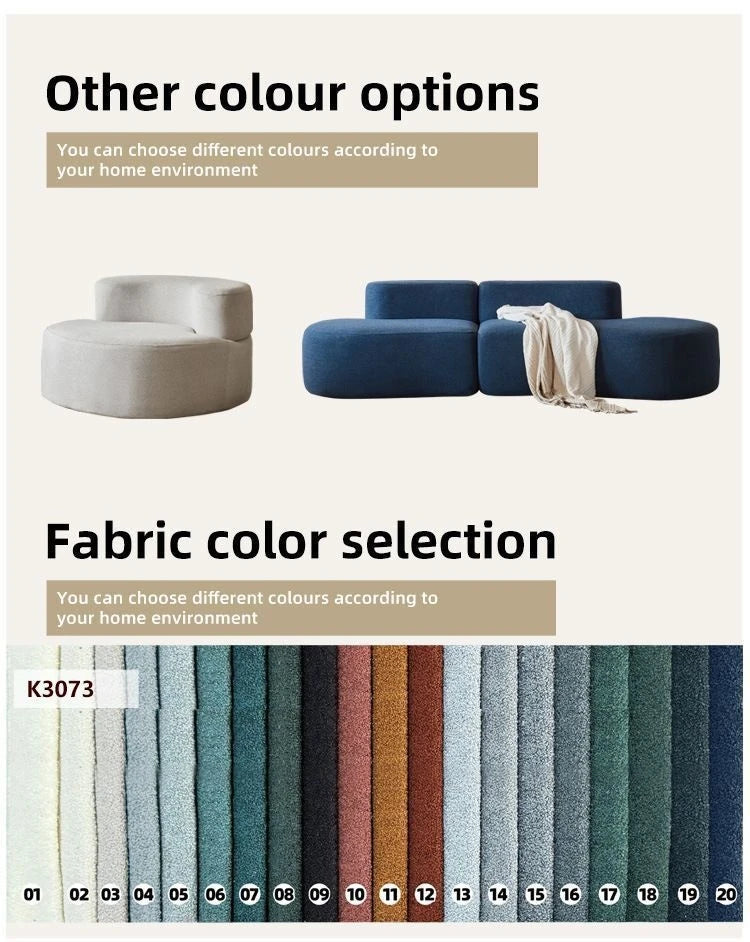 Fabric Sofa, Cashew Shape Compression Couch with High-Resilience Foam, Velvet Upholstery, Non-Deformation, Roll-Pack Design