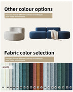 Fabric Sofa, Cashew Shape Compression Couch with High-Resilience Foam, Velvet Upholstery, Non-Deformation, Roll-Pack Design