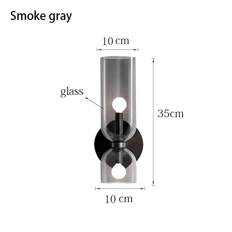 Nordic minimalist creative glass wall lamp hallway foyer bedroom living room bedside lamp study art light luxury wall lamp