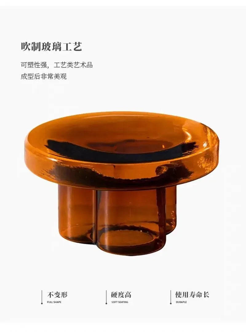 Nordic Light Luxury Glass Coffee Table Creative Petal Shape Living Room Combination Coffee Table Modern Creative Furniture