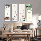 Chinese Style Green Plants Canvas Scroll Painting Poster Canvas Prints Living Room Home Decoration Wall Art Painting Gift