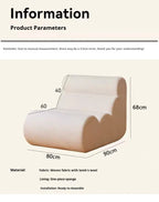 Vacuum Compressed Caterpillar Chair, Mid-Century Hugging 3D Seat with 5-Zone Support, High-Elasticity Sherpa Foam, Small Space