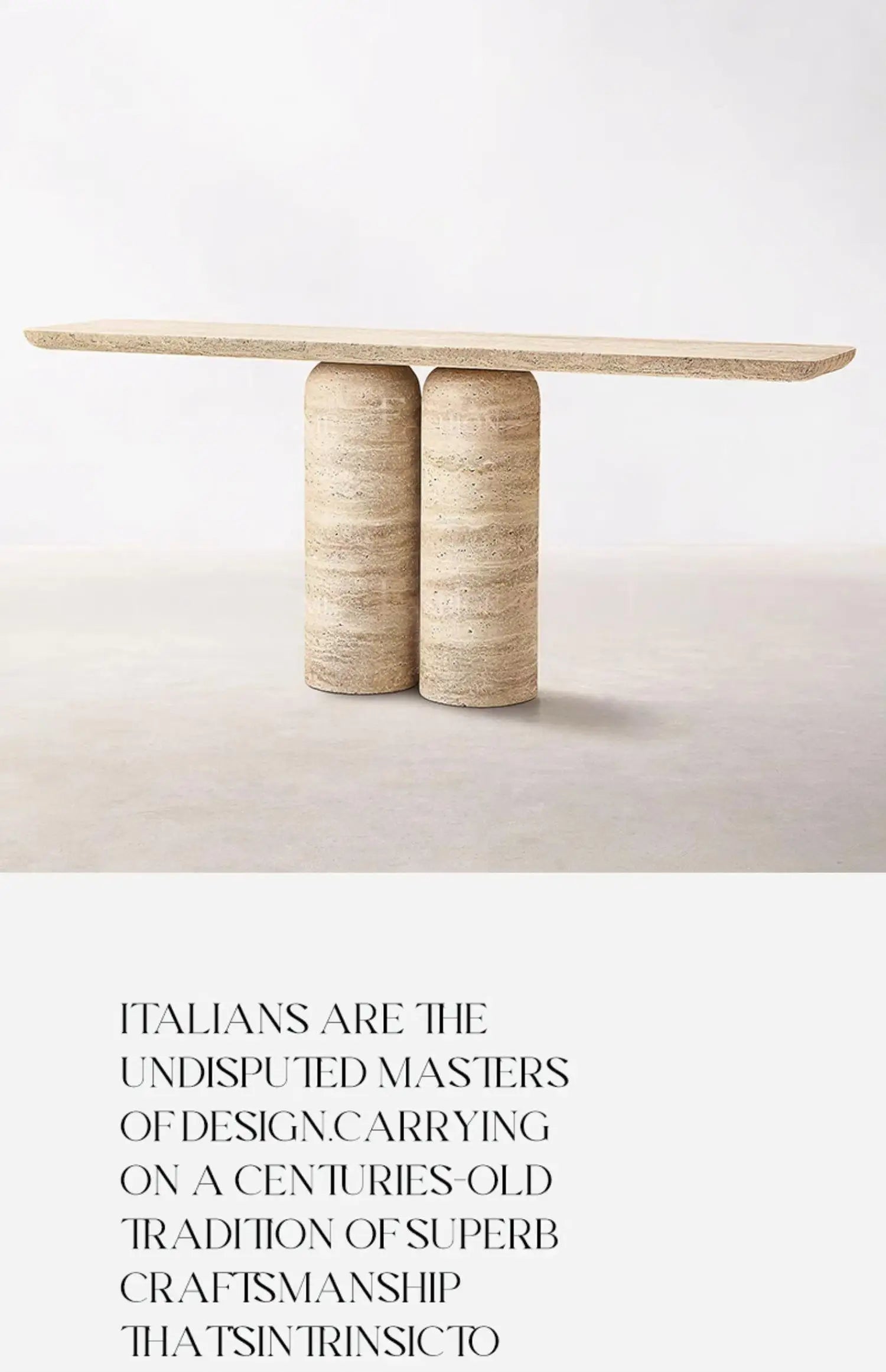 Any Size Custom Italian Travertine Entryway Console Luxury Wall Mounted Hall Table Villa Heat Scratch Resistant Anti Bacterial S