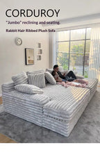 Any Size Custom Oversized Corduroy Rabbit Fur Sofa Customizable Integrated Sponge Sit Lie Eco Friendly Filling Vacuum Packed Liv