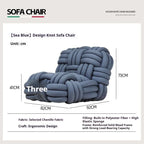 Any Size Custom Nordic Knit Lounge Chair Handwoven Chenille Fabric High Resilience Foam Comfortable Minimalist Living Room Leisu