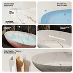 Any Size Custom Italian Luxury Egg Shaped Bathtub Freestanding Soaking Tub Villa Bathroom Spa Whirlpool Tub Modern Luxury Design