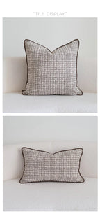 Coffee Brown Maillard Cushion Cover Retro Geometric Jacquard Pillow Case Wabi Sabi Pillow Covers Decorative Modern Luxury Home