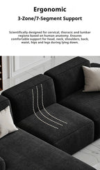 Frameless Tofu Block Sofa, Wabi-Sabi Chenille Fabric with 5-Zone Support, Heavy-Duty & High-Density Foam, Minimalist Design
