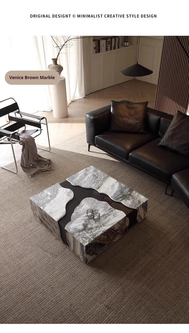 Any Size Custom Square Marble Coffee Table Italian Minimalist Viral Design Spacious Living Room Heat Scratch Resistant Customiza