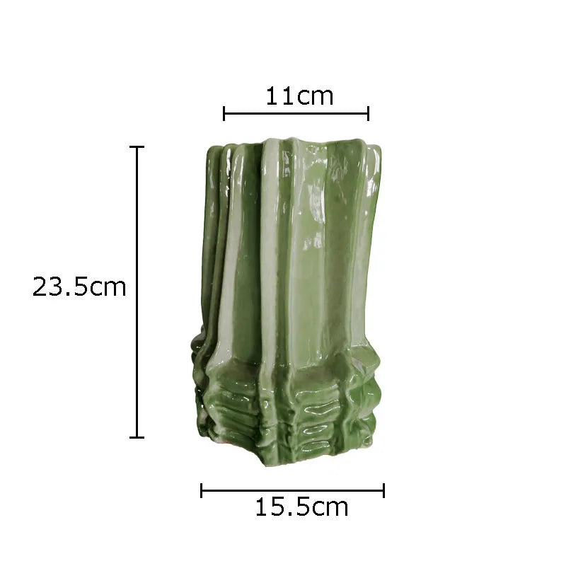Creative Stacking Ceramic Vase Minimalism Flower Pots Desk Decoration Flowers Arrangement Floral Vases Room Aesthetic Decor