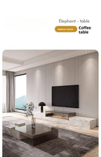 Any Size Custom Italian Luxury Stone TV Console Modern Entertainment Wall Fireplace Waterproof Scratch Proof EO Certified Living