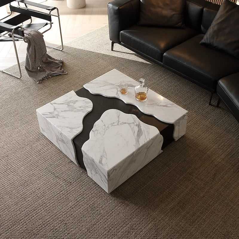 Any Size Custom Square Marble Coffee Table Italian Minimalist Viral Design Spacious Living Room Heat Scratch Resistant Customiza