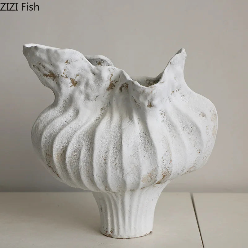 Wabi Sabi Style Painted Porcelain Vase Plant Pots Table Decoration Flowers Arrangement Floral Vases Room Aesthetic Decor