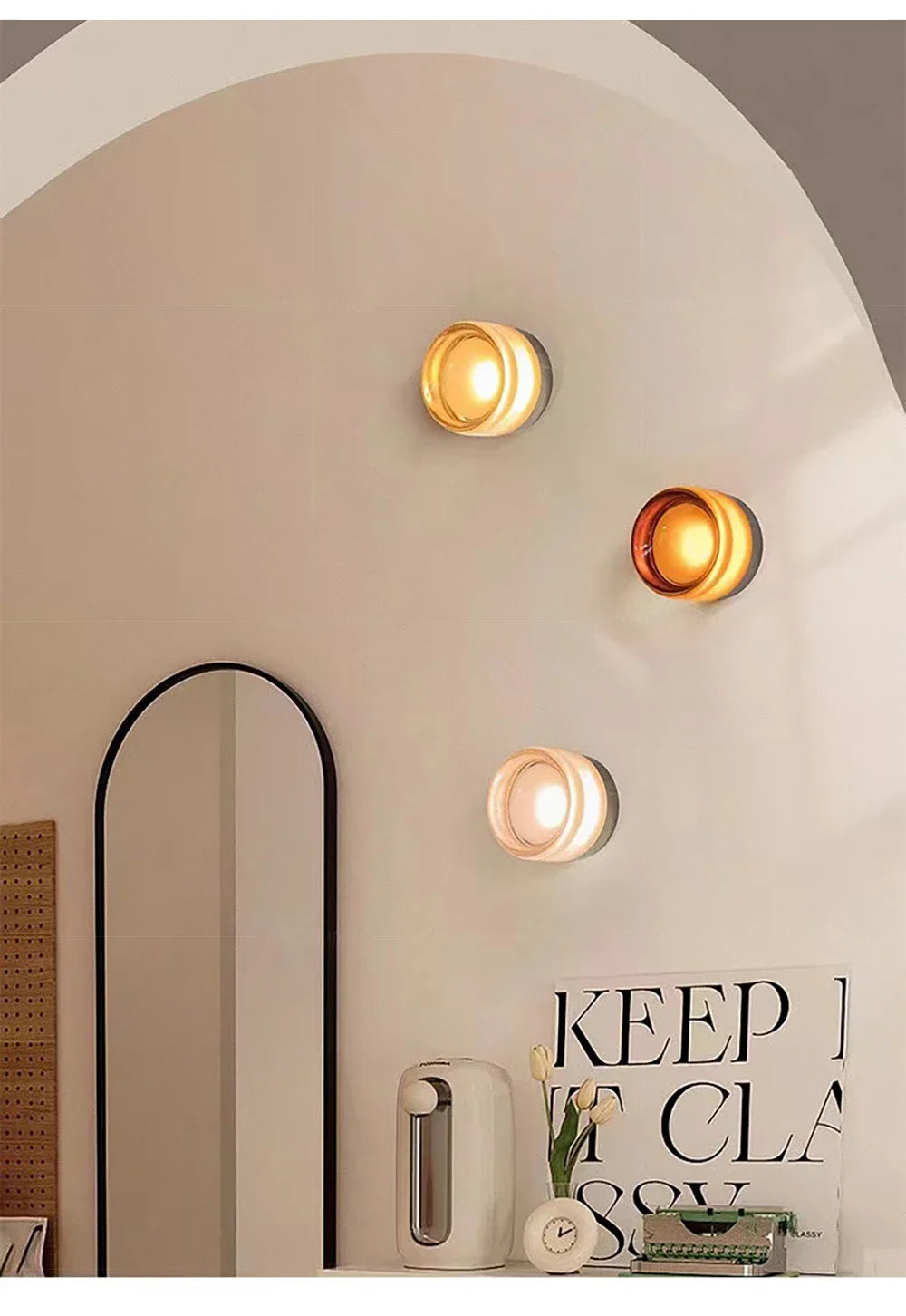 Modern LED Wall Lamp Living Room Amber Jelly Decor Wall Sconces  Corridor Study Dining Room  Home Decoration Smokey Grey Fixture