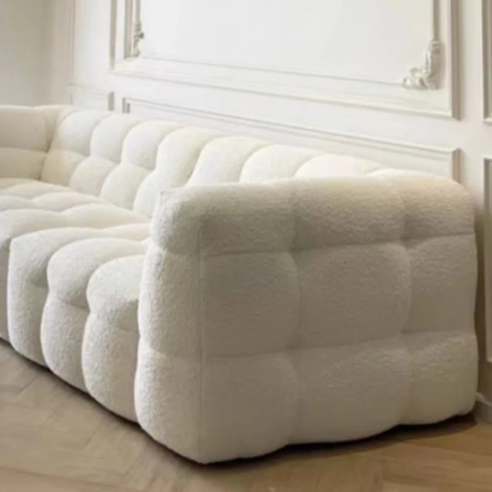 Straight row Split design soft bread module sofa berber fleece comfortable living room sofa apartment home furniture accessories
