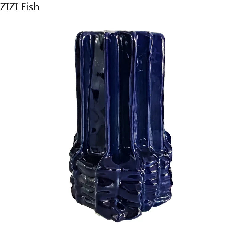 Creative Stacking Ceramic Vase Minimalism Flower Pots Desk Decoration Flowers Arrangement Floral Vases Room Aesthetic Decor