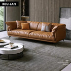 Modern Minimalist Living Room Leather Sofa  Apartment Furniture Set Combination Wtih Customzied Color