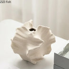Creative Irregular Wrinkle Vase Abstract Crafts Ceramic Flower Pots Desk Decoration Porcelain Flowers Arrangement Floral Vases