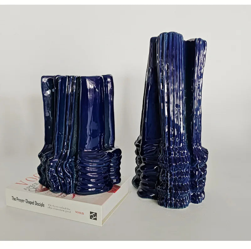 Creative Stacking Ceramic Vase Minimalism Flower Pots Desk Decoration Flowers Arrangement Floral Vases Room Aesthetic Decor