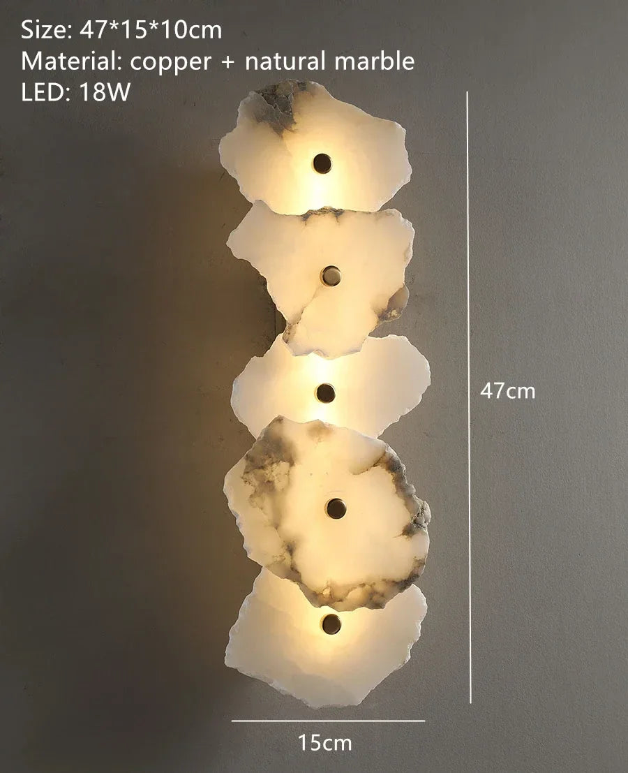 Creative Marble LED Wall Sconce Minimalist Lighting Fixture Living Room Bedroom Bedside Dining Room Corridor Home Decor