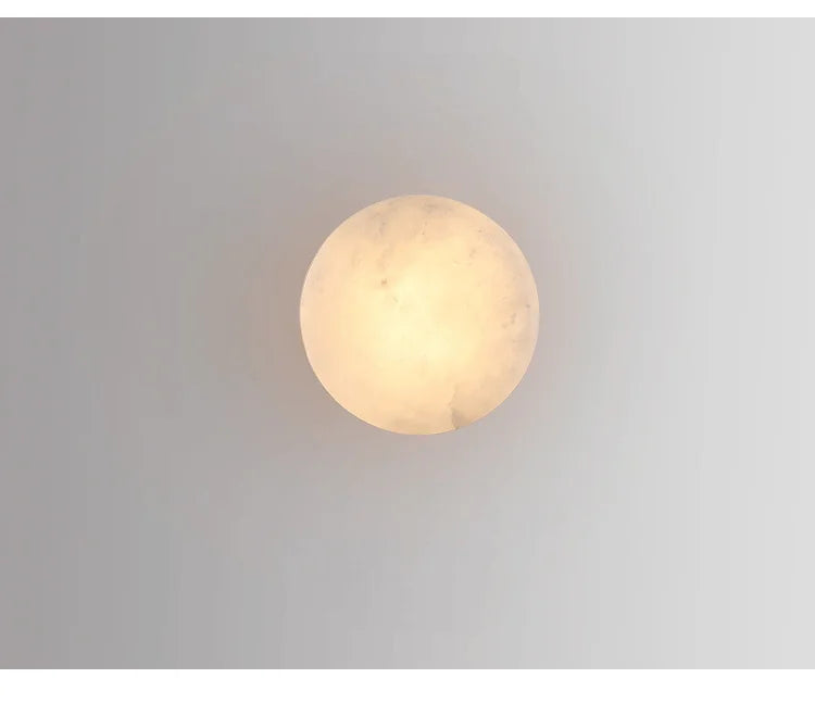 Luxury Spain natural Marble Round Wall Lamp Nordic Modern LED room Light living room Bedroom Passage corridor High-end Fixture