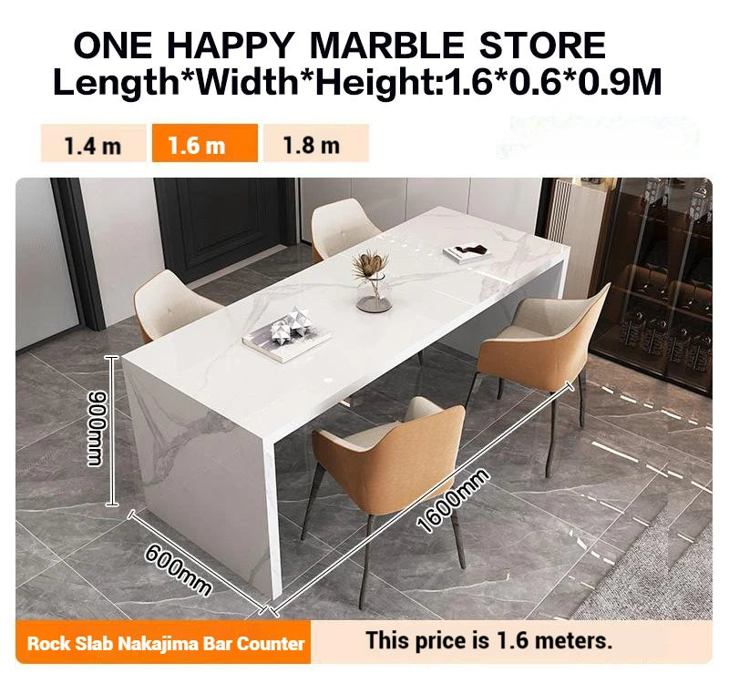 Quartz Stone Breakfast Bar, Kitchen Island with Dining Table & Cabinet, Stain Resistant & High Hardness, Custom Modern Design