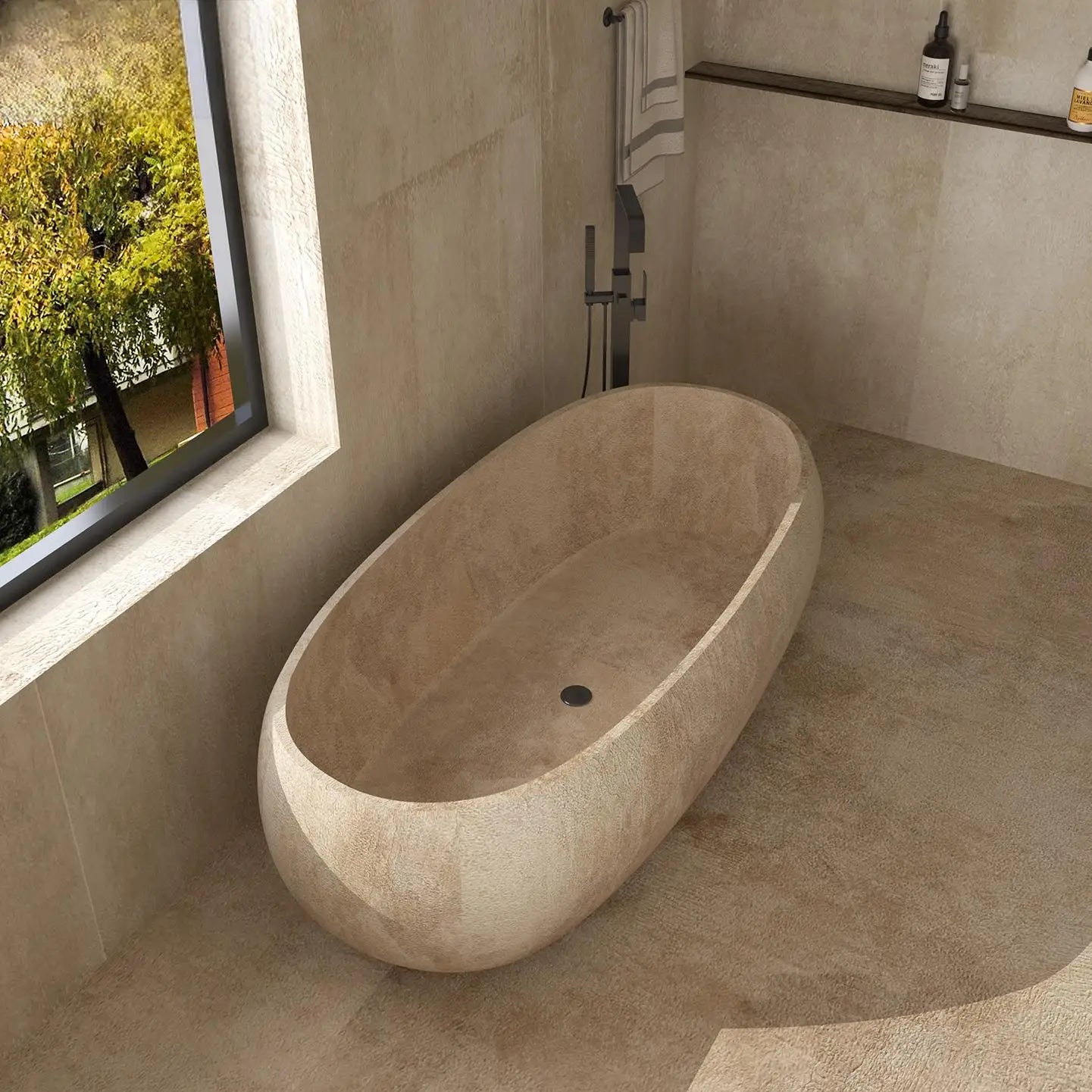 Any Size Custom Retro Oval Bathtub Compact Freestanding Soaking Tub Home Bathroom All Spaces Heat Retention Easy Clean Body Cont