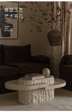 Any Size Custom Roman Wabi Sabi Oval Table Stone Look Fiberglass Boutique Showroom Heat Scratch Resistant Artistic Shape Customi
