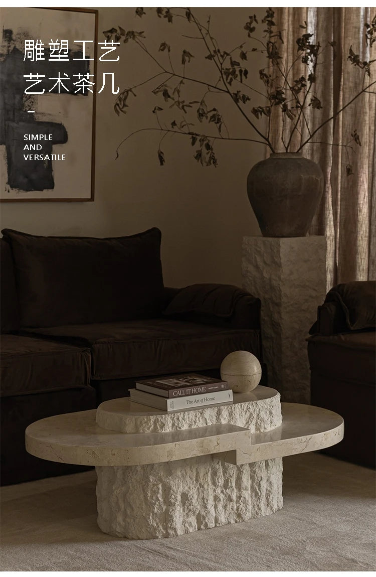 Any Size Custom Roman Wabi Sabi Oval Table Stone Look Fiberglass Boutique Showroom Heat Scratch Resistant Artistic Shape Customi