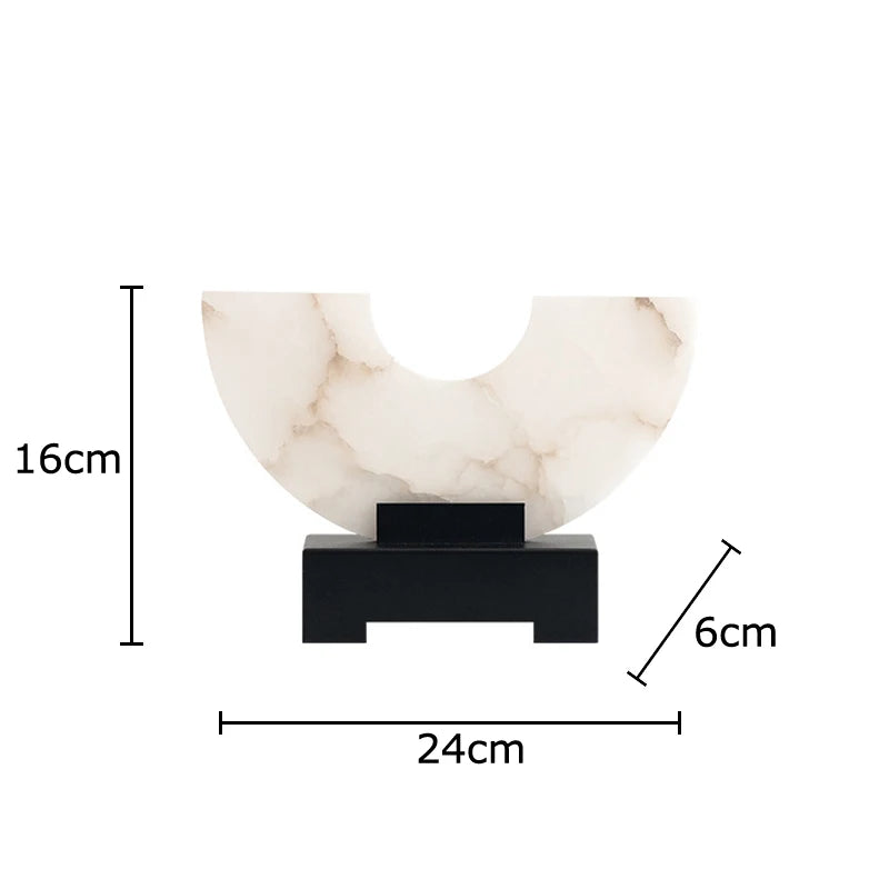 Imitate Jade Marble Semi-circular Ornaments Desk Decoration Natural Stone Sculpture Creative Crafts Room Aesthetic Decor
