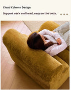 Vacuum Compressed Caterpillar Chair, Mid-Century Hugging 3D Seat with 5-Zone Support, High-Elasticity Sherpa Foam, Small Space