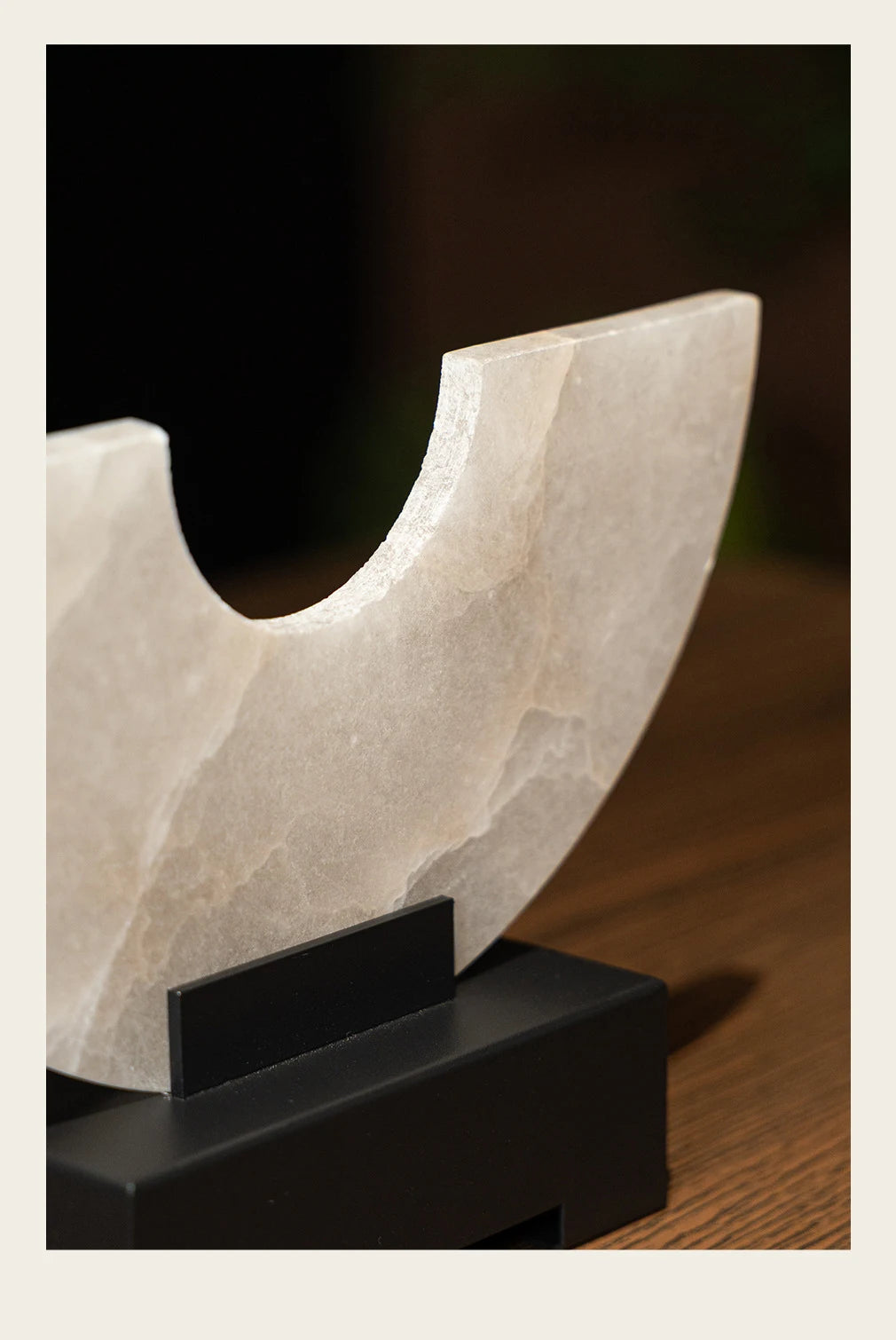 Imitate Jade Marble Semi-circular Ornaments Desk Decoration Natural Stone Sculpture Creative Crafts Room Aesthetic Decor