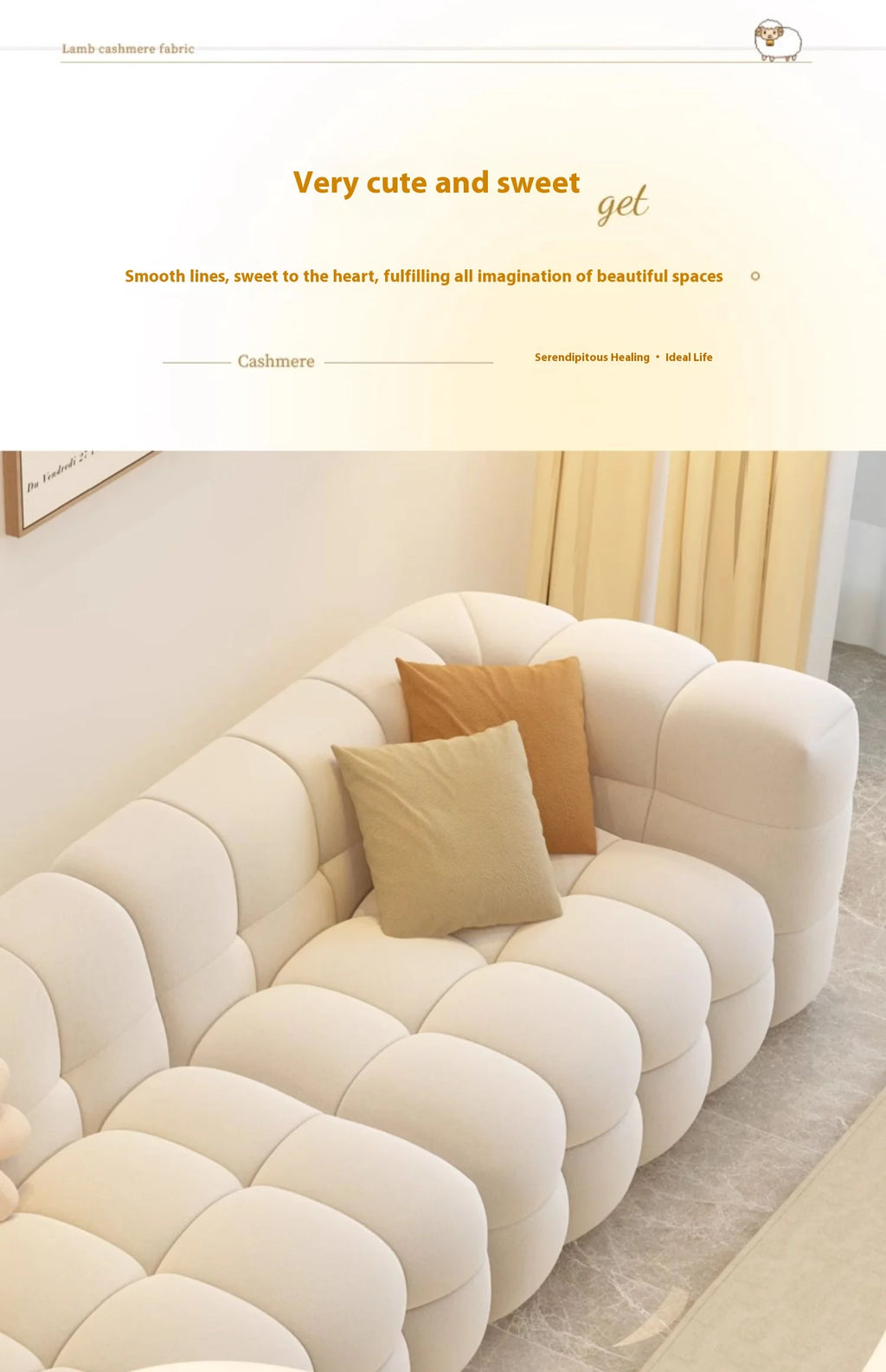 Straight row Split design soft bread module sofa berber fleece comfortable living room sofa apartment home furniture accessories