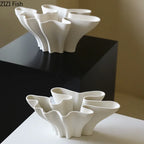 Floral Shaped Ceramic Vase Hydroponics Flower Pots Desk Decoration Flower Arrangement Modern Crafts Vases Room Aesthetic Decor