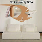 79‘’ Boneless Cloud Couch,Spacious Deep Seat Modular Sectional Sofa -Chenille Upholstered Couches for Living Room, Customized