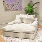 Any Size Custom Oversized Corduroy Rabbit Fur Sofa Customizable Integrated Sponge Sit Lie Eco Friendly Filling Vacuum Packed Liv