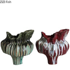 Wabi Sabi Style Painted Porcelain Vase Plant Pots Table Decoration Flowers Arrangement Floral Vases Room Aesthetic Decor