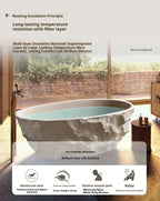 Any Size Custom Zen Inspired Stone Look Bathtub Compact One Piece Freestanding Tub Mansion Bathroom Heat Retaining Easy Clean Bo