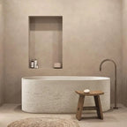 Any Size Custom Japanese Wabi Sabi Cultured Stone Bathtub Artistic Freestanding Soaking Tub Heat Retention Easy Clean Body Conto