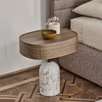 Any Size Custom Italian Minimalist Nightstand Pine Wood Marble Bedside Cabinet Eco Friendly Scratch Resistant Modern Home Storag