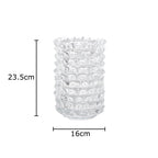 Creative Transparent Wrinkle Glass Vase Desk Decoration Flower Arrangement Hydroponics Flower Pots Floral Vases Modern Decor