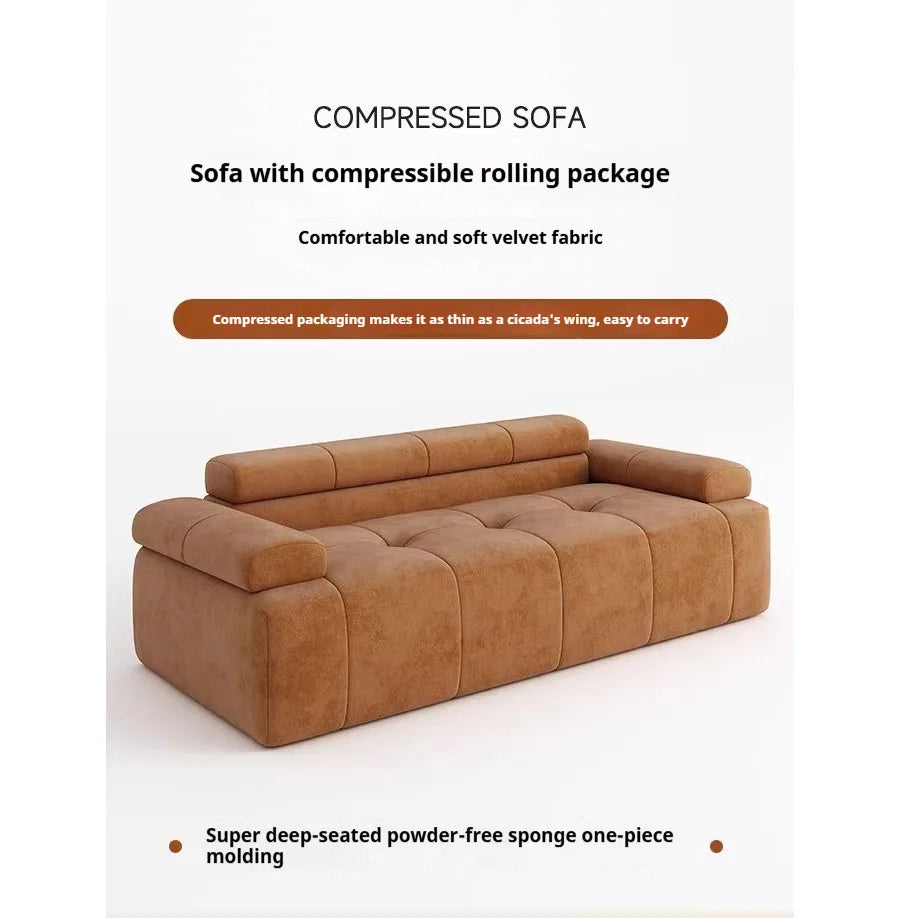 Any Size Custom Modern Comfort Luxury Puff Sofa Vacuum Roll Pack Compression Design Living Room Home Leisure Sofa Dual Use Sofa