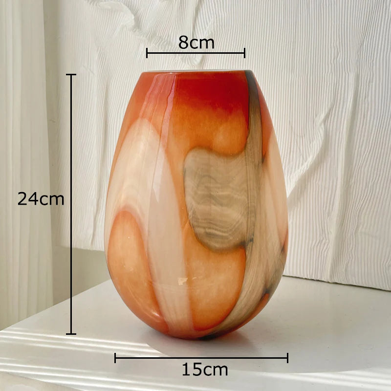 Colorful Marbled Glass Vase