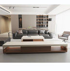 Any Size Custom Walnut Travertine Coffee Table Luxury Artisan Minimalist Heat Scratch Resistant Mansion Living Room Furniture