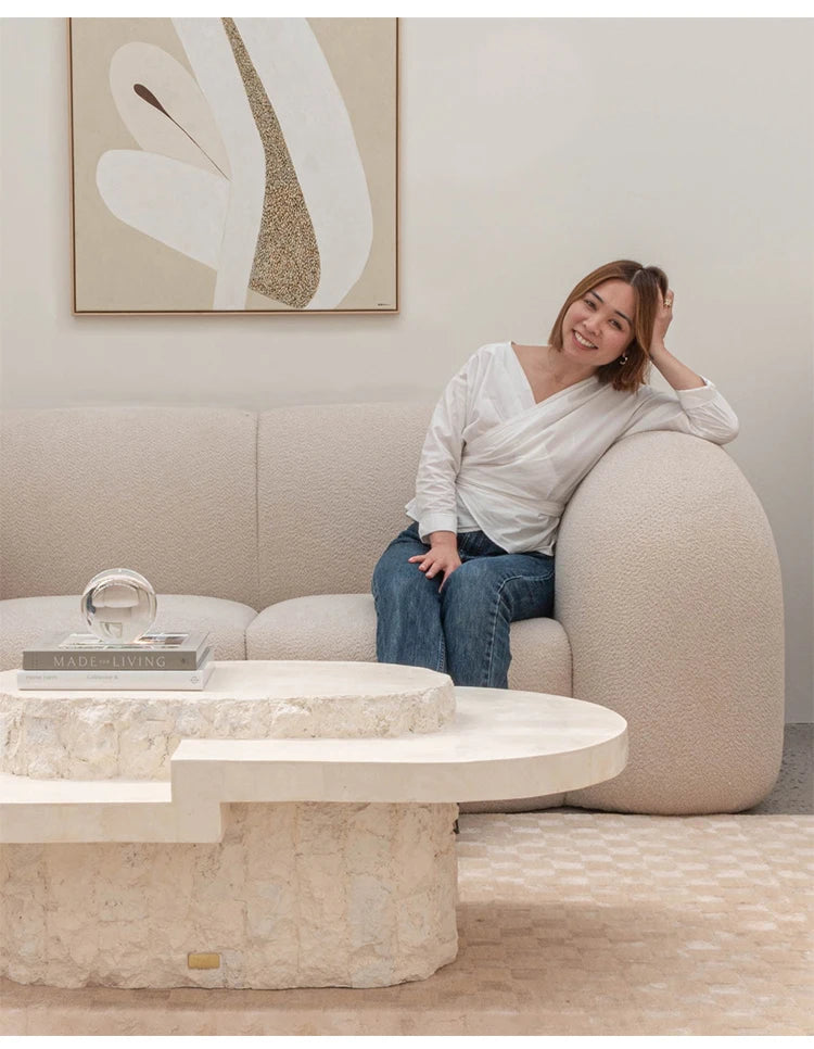 Any Size Custom Roman Wabi Sabi Oval Table Stone Look Fiberglass Boutique Showroom Heat Scratch Resistant Artistic Shape Customi