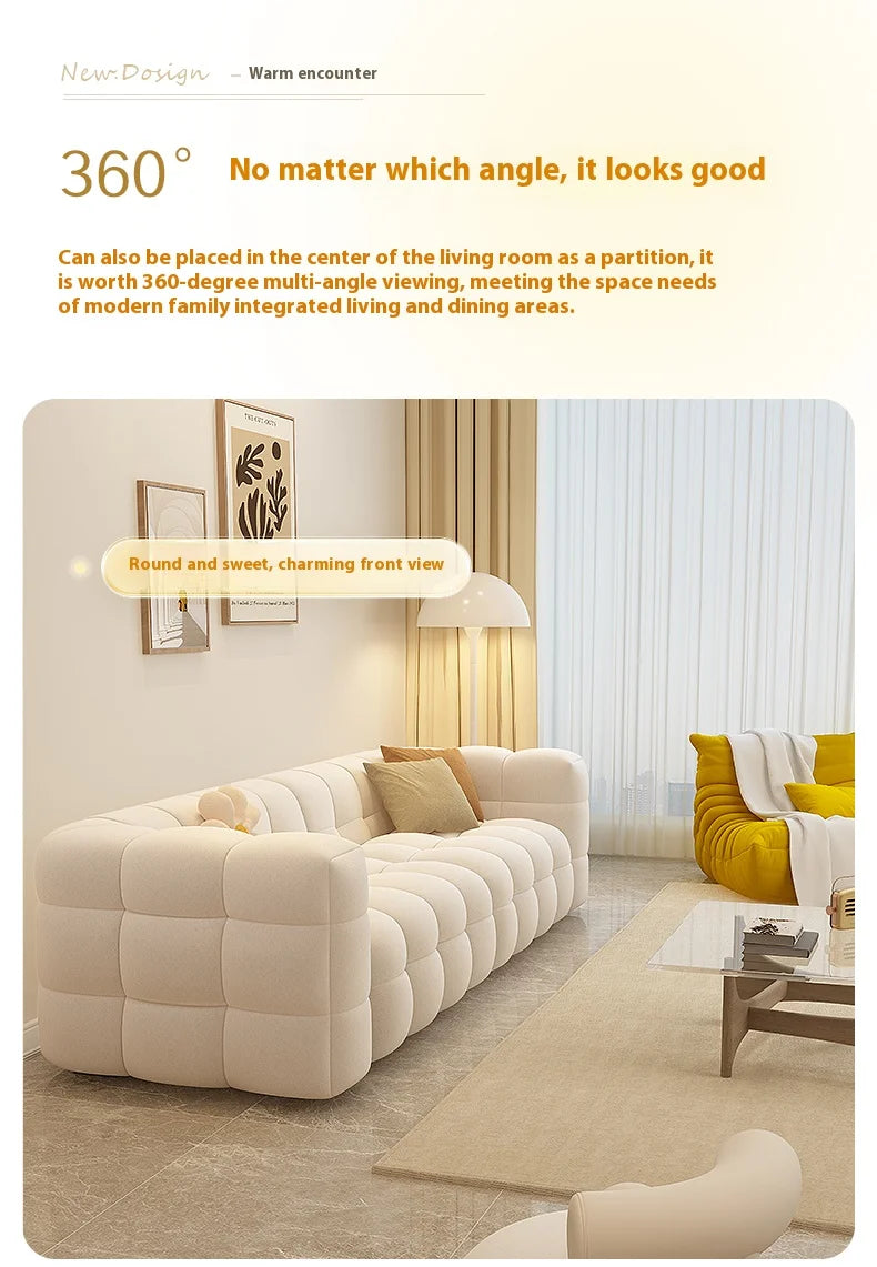 Straight row Split design soft bread module sofa berber fleece comfortable living room sofa apartment home furniture accessories