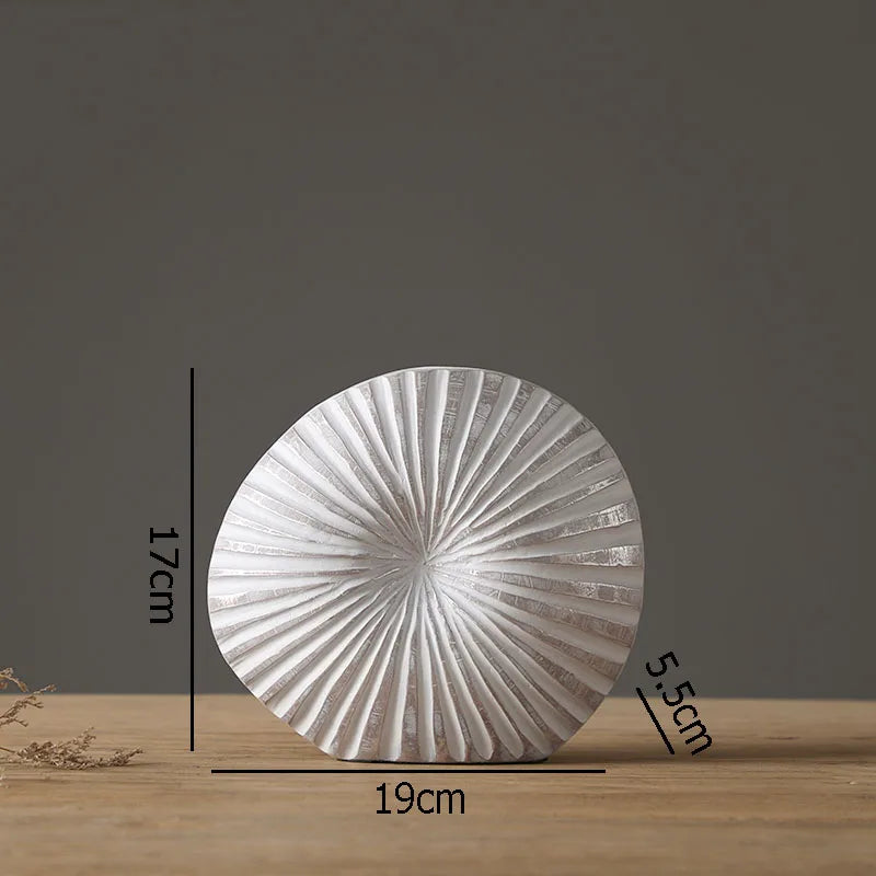 Silver Plated Vase Singular Ellipse Flower Arrangement Artificial Flowers Use Flower Vases Resin Crafts Living Room Decoration