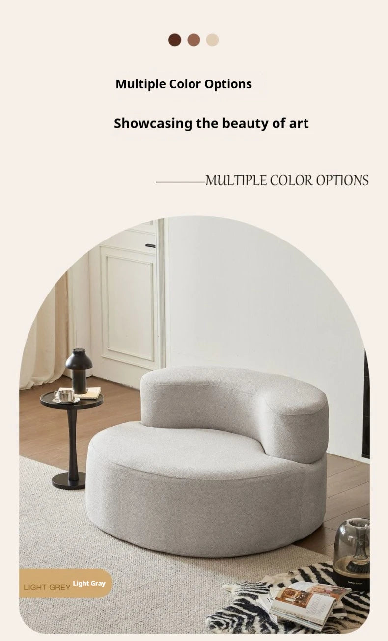 Fabric Sofa, Cashew Shape Compression Couch with High-Resilience Foam, Velvet Upholstery, Non-Deformation, Roll-Pack Design