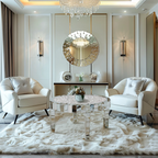 Luxury Silver Round Mirrored Coffee Table Elegant Accent Side Table with Glass Tabletop for Living Room Bedroom
